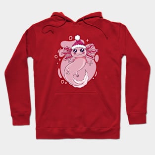 Cute Christmas Axolotl Cartoon Hoodie